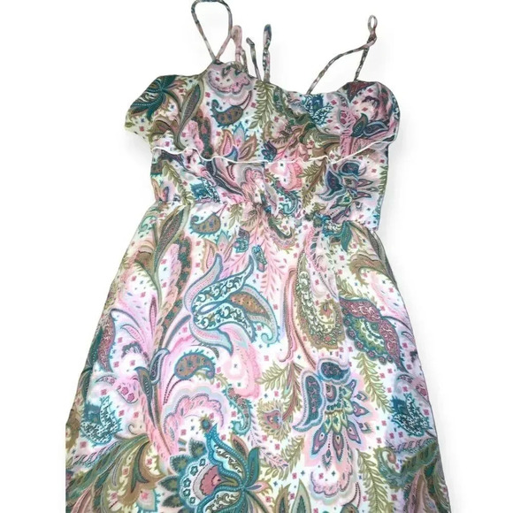 JULIE'S CLOSET Rare-2-Find Summer Must Multicolor Floral Ruffle Long Sundress S - Picture 3 of 4